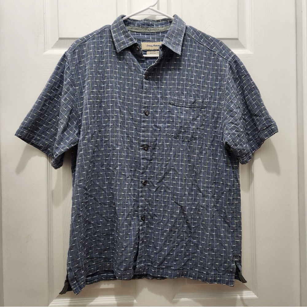 Tommy Bahama Men's Blue Camp Shirt